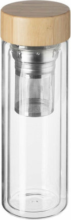 Secret de Gourmet Theefles - dubbelwandig - glas/bamboe - 40 cl - infusiefles/theepot