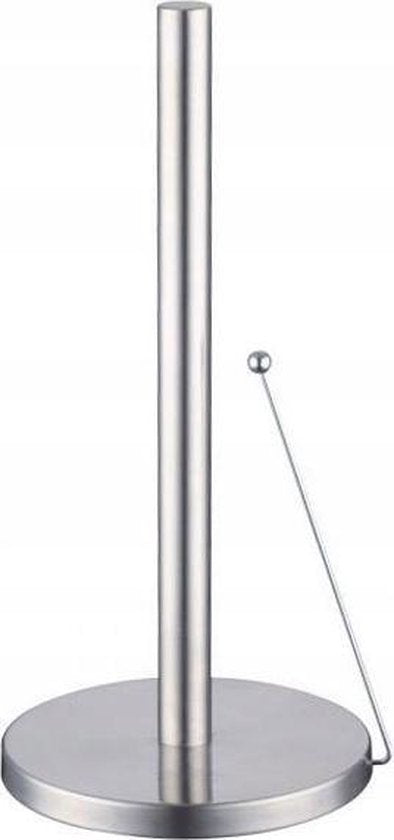 Kinghoff 3920 - RVS Keukenrolhouder met Rem - Roestvrij Staal - Moderne Keukenaccessoire - 15 x 33 cm