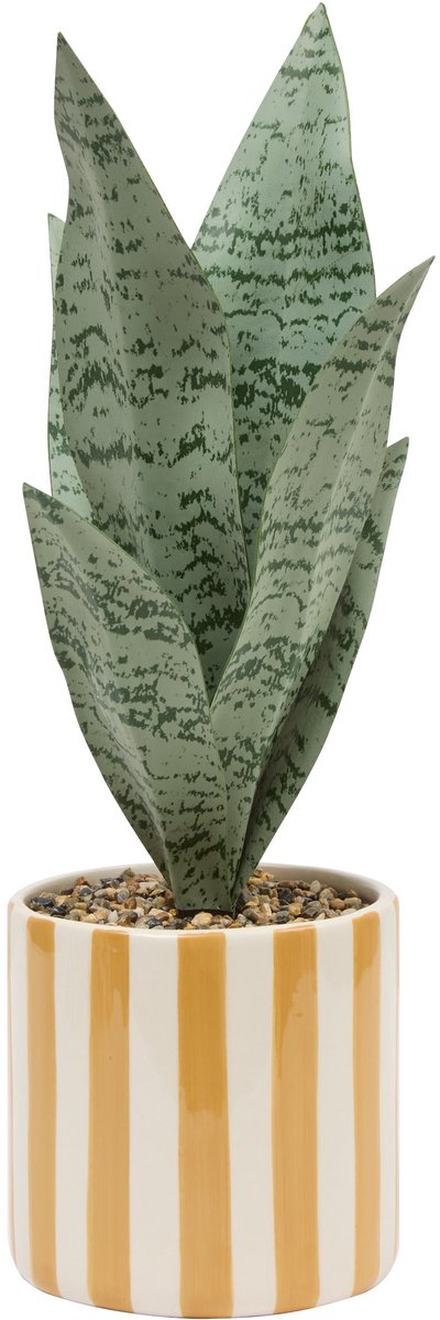 Atmosphera Kunstplant Sansevieria Chéri met keramische pot - Ø12xH38cm - Oranje