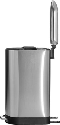 5Five Prullenbak/pedaalemmer Ariane - zilver - rvs metaal - 30 liter - 42 x 25 x 62 cm - keuken
