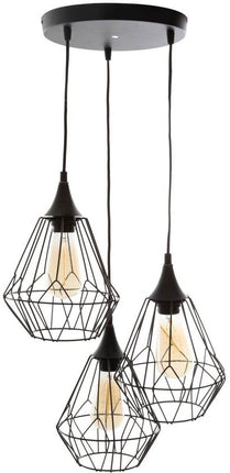 Atmosphera industriële hanglamp zwart met metalen draadkooi