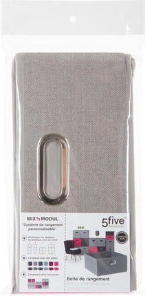 5Five Opbergmand/kastmand - Set van 2x stuks - beige - linnen - 14 liter - 31 x 31 x 15 cm - Opbergbox - Vakkenkast manden