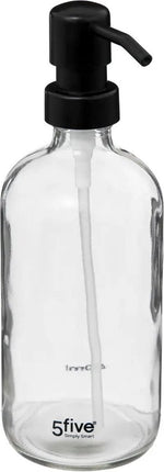 5five Zeeppompje/zeepdispenser van glas - transparant - 450 ml
