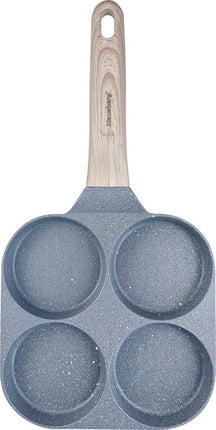 Klausberg 7822 koekenpan met 4 vormen voor eieren, burgers en pannenkoeken - grijs