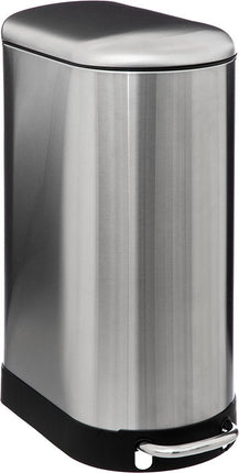 5Five Prullenbak/pedaalemmer Ariane - zilver - rvs metaal - 30 liter - 42 x 25 x 62 cm - keuken