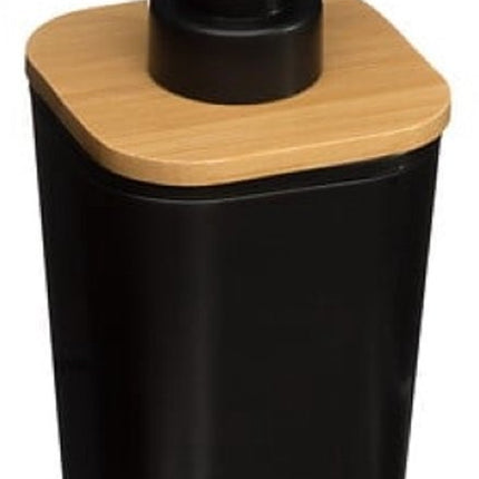 Natureo Badkameraccessoiresset - Badkamer Accessoires Set - Moderne Toilet Set - Luxe Badkamer Accessoires - Toiletborstel met Houder - Zeepdispenser 300ml - Bamboo/PS - Zwart