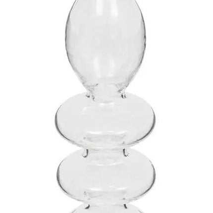 Atmosphera kaarsen kandelaar Murano - glas - dinerkaarsen - transparant - D9 x H22 cm