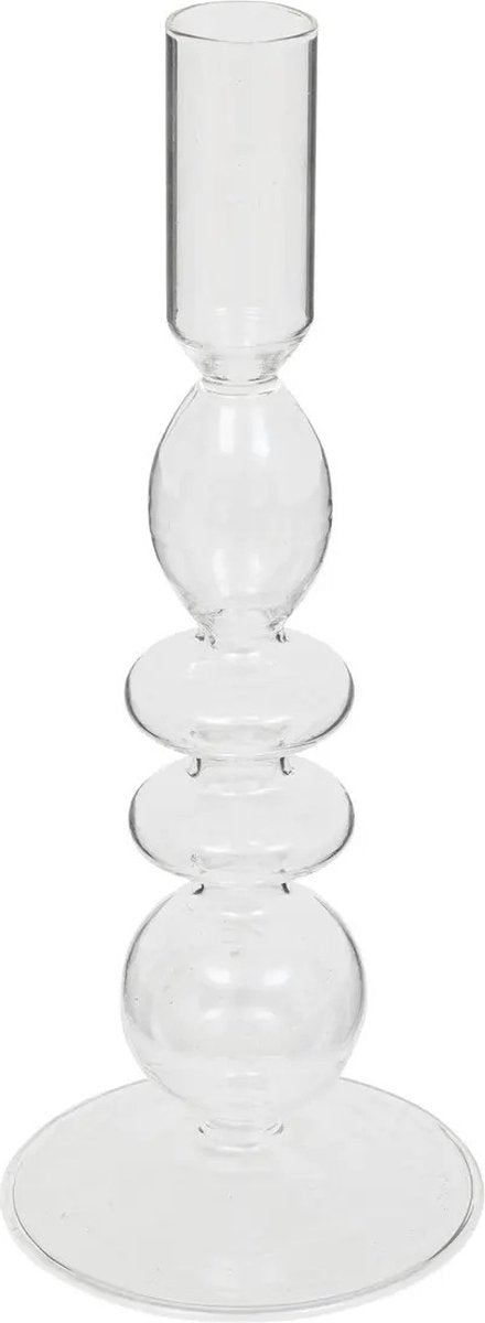 Atmosphera kaarsen kandelaar Murano - glas - dinerkaarsen - transparant - D9 x H22 cm