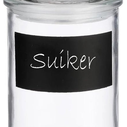 Kruidenpotje/voorraadpotje met krijtvlak - 350 ml - glas