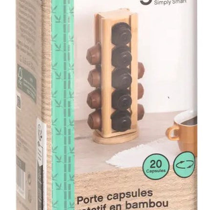 5Five Dolce Gusto Koffie cups/capsules houder dispenser - bamboe hout - 11 x 29 cm - voor 20 capsules