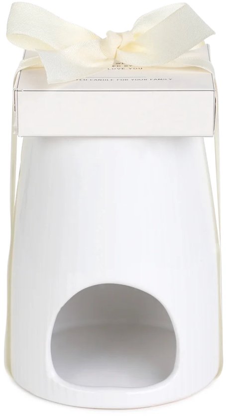 Homla - Fires Geurbrander - Set van 2 - Aroma Brander - Inclusief Geurwax - Geurverspreider - voor Woonkamer & Badkamer - Decoratie Cadeau - Keramiek met Wax Fresh Linen - Wit