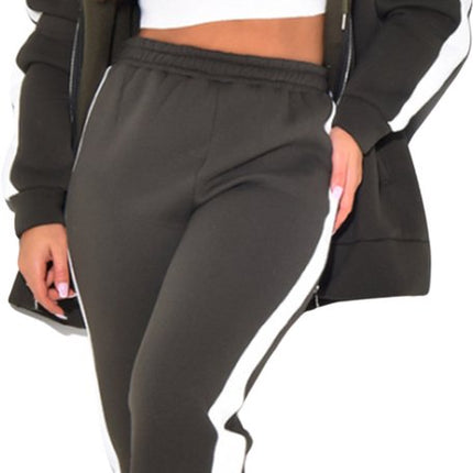Comfortabel Joggingpak Khaki - 2delig - Khaki - Sweater en comfortabele (jogging)broek - Huispak - OneSize