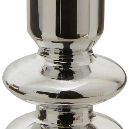 Atmosphera kaarsen kandelaar - decoratief glas - dinerkaarsen - zilver - D9 x H22 cm