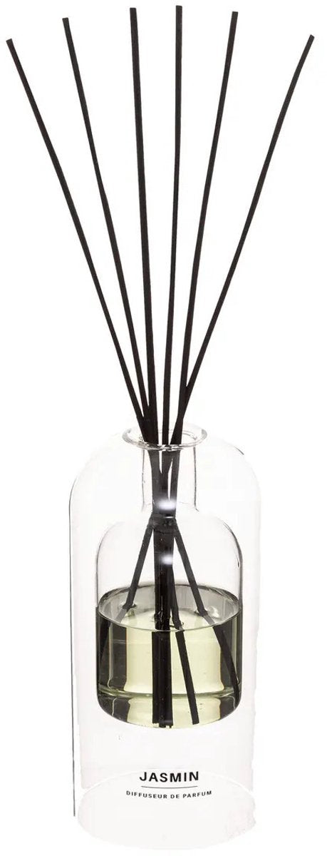 Atmosphera Geurstokjes in luxe glazen houder - Jasmijn - 150 ml - geurverspreider - interieurparfum
