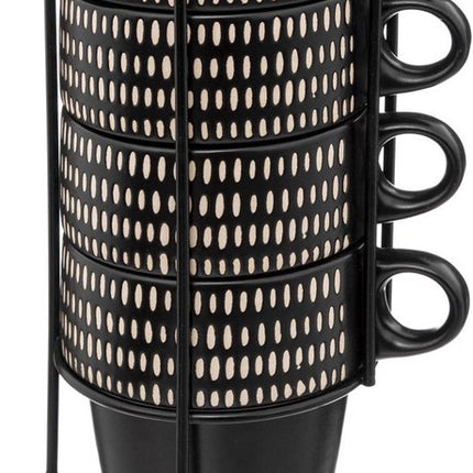 Set van 4 keramische kopjes op standaard ETHNIKA, 250 ml
