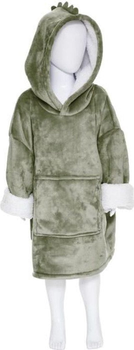 Atmosphera - Hoodie - Geruite Dino - Groen - 60 x 95 cm