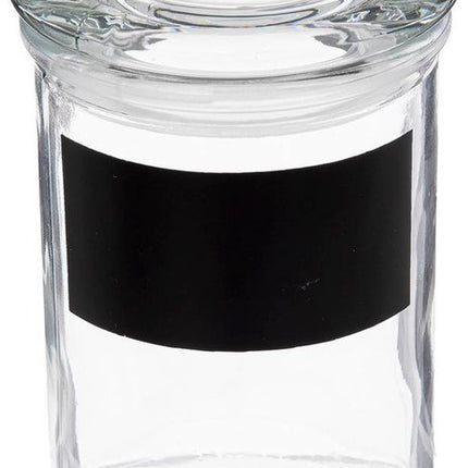 Kruidenpotje/voorraadpotje met krijtvlak - 350 ml - glas