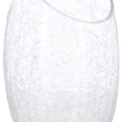 Glazen Vaas Crackle Glas - Curved Vaas - Design Vaas - Decoratieve Bloemenvaas met Craquelé Effect - Moderne Vaas voor Verse Bloemen en Droogbloemen - Ø13 x 23 cm - Transparant