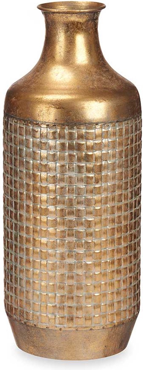 Giftdecor Bloemenvaas Antique Roman - goud - metaal - 16 x 42 cm - Design vaas