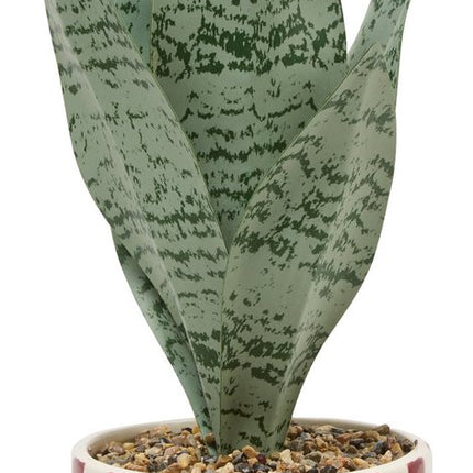 Atmosphera Kunstplant Sansevieria Chéri met keramische pot - Ø12xH38cm - Rood