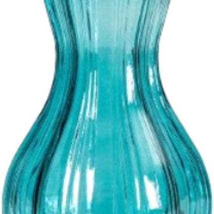 Homla - Vaas - Bloemenvaas - Glazen Vaas - Decoratieve Bloemenvaas met Golvende Rand - Moderne Design Vaas voor Verse & Droogbloemen - 13 x 25 cm - Turquoise