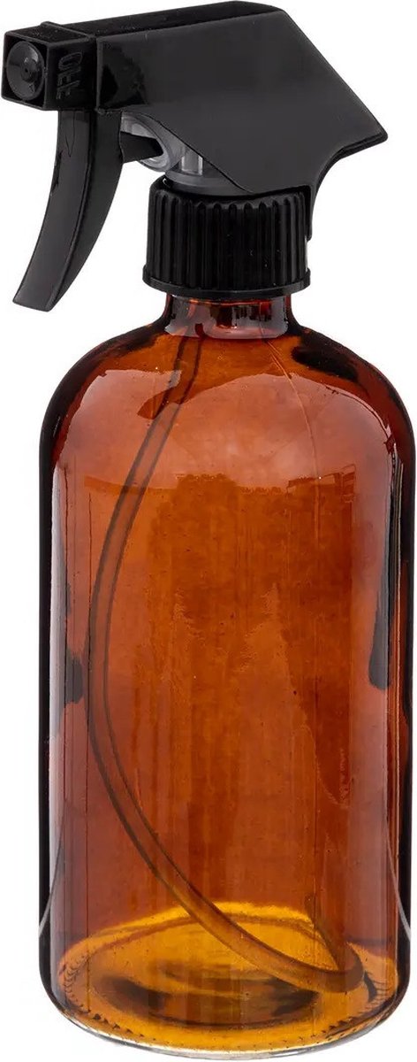 5Five Plantenspuit - met een inhoud van 450 ml - glas - transparant bruin - verstuiver kop - 21 cm