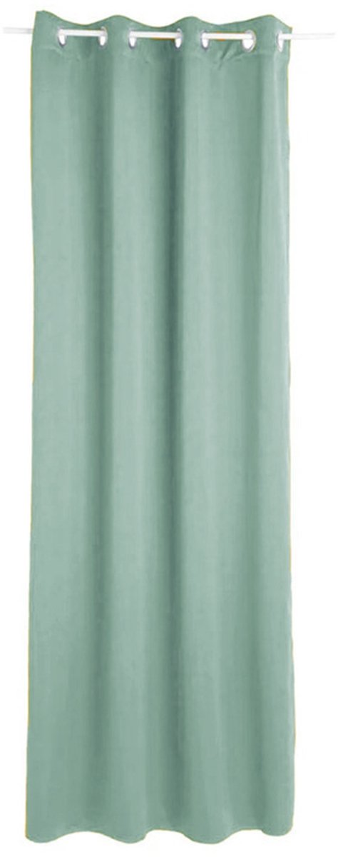 Atmosphera verduisterende gordijnen - set 2x stuks - B135 x L240 cm - mintgroen - geplooid - met ringen - kant en klaar