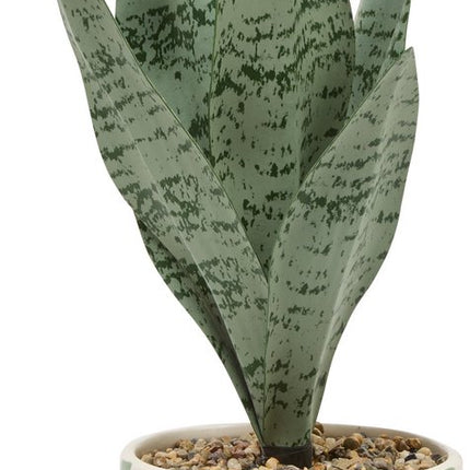 Atmosphera Kunstplant Sansevieria Chéri met keramische pot - Ø12xH38cm - Groen