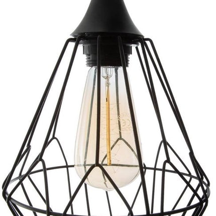 Atmosphera industriële hanglamp zwart met metalen draadkooi