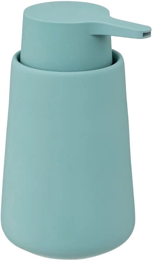 5Five Zeeppompje/dispenser - 2x - Cocoon - kunststeen - ijsblauw - 15 cm - 300 ml - Badkamer/toilet/keuken