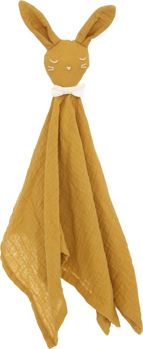 Konijn knuffeldoekje/tuttel lapje van zachte pluche - okergeel - 50 cm - Super sweet