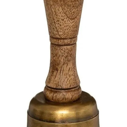 Tafelbel - schoolbel - bel - mango - bruin 17cm