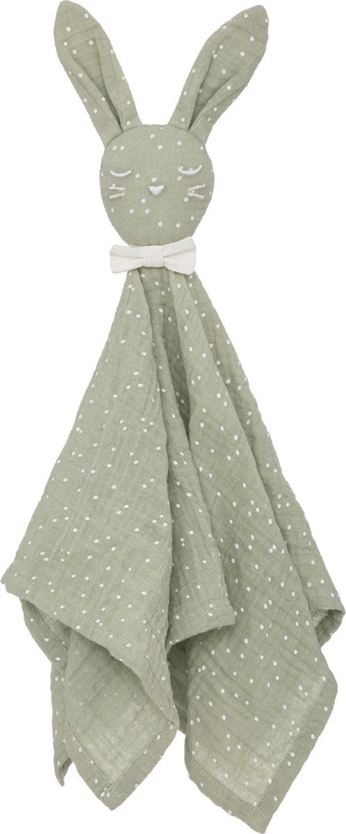Atmosphera Konijn knuffeldoekje/tuttel lapje van zachte pluche - groen - 50 cm - Super sweet