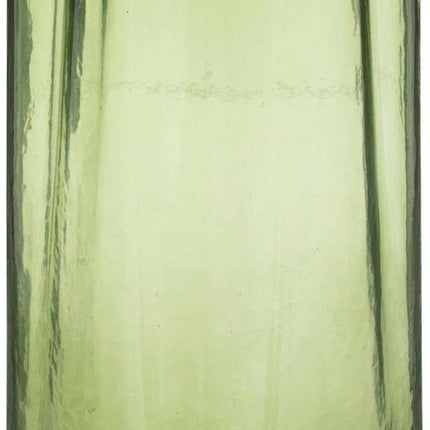 Vaas voor bloemen van groen glas, onregelmatige vorm, 32 cm