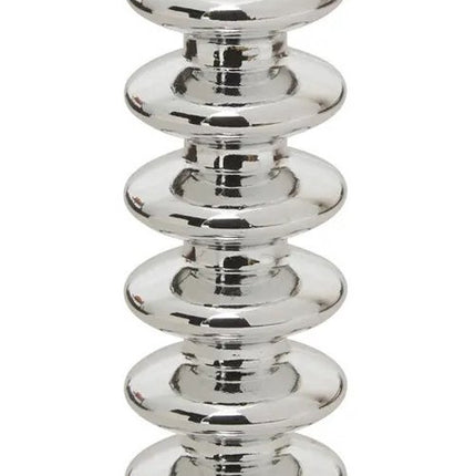 Atmosphera kaarsen kandelaar - decoratief glas - dinerkaarsen - zilver - D9 x H22 cm