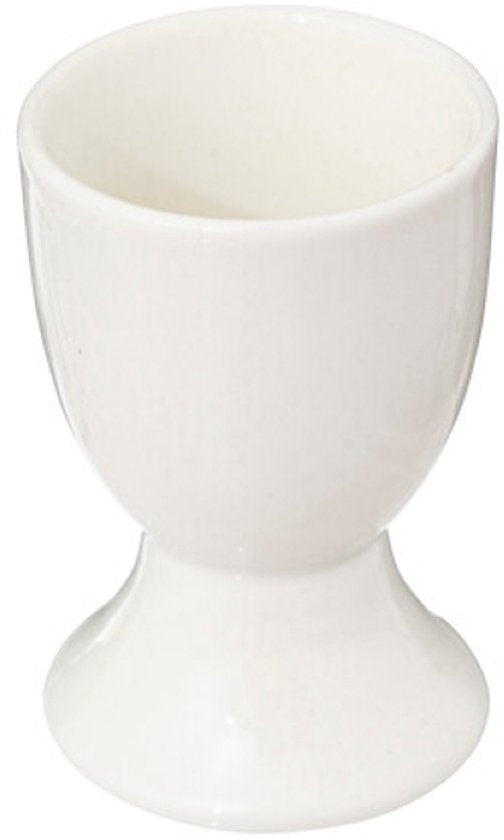 Nora Eierdopjes - Set van 6 - Keramische Eierdopjes - Moderne Eierhouders - Steengoed Eierdop Servies - Vaatwasserbestendig - Minimalistisch Tafelservies - Ø4.7 x 7 cm - Wit