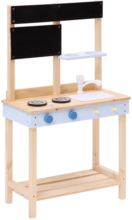 Atmosphera Kids Houten Keuken - Volledig uitgerust houten keukenimitatiespel - Met accessoires