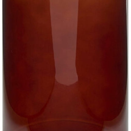 Lidy Vaas - Glazen Vaas - Set van 2 - Decoratieve Bloemenvaas - Ø14 x 20 cm - Amber Bruin