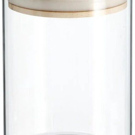 Secret de Gourmet Voorraadbus - 3x stuks - voorraadpot - 600 ml - glas - met houten deksel - voedsel - keuken