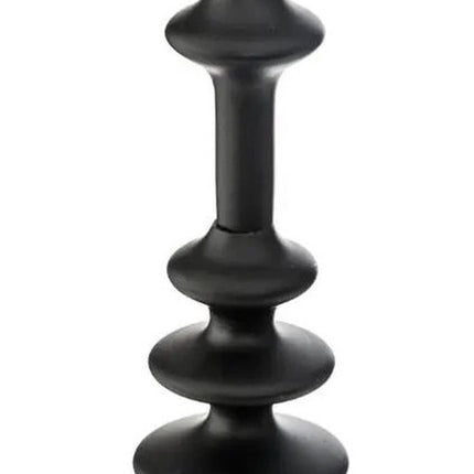 Atmosphera kaarsen kandelaar - decoratief metaal - dinerkaarsen - zwart - D12 x H26 cm