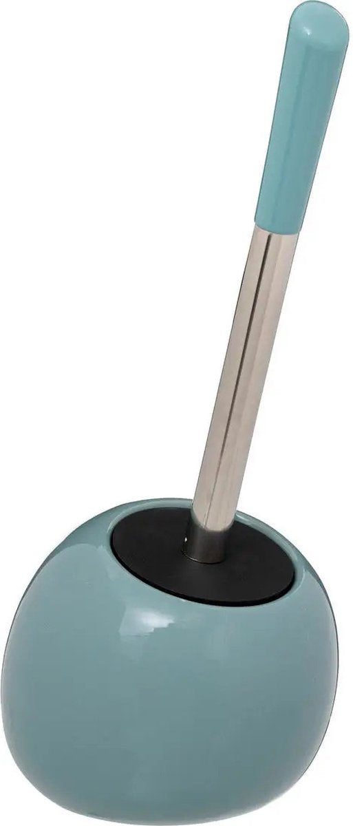 5Five Toilet/wc-borstel in houder - polyresin/metaal - ijsblauw - 35 cm