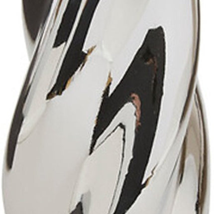 Atmosphera Bloemenvaas Silver Sky - zilver - keramiek - D11 x H28 cm - moderne vorm