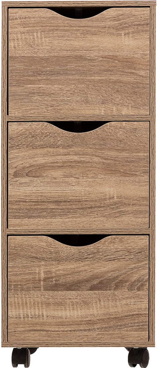 Kastje op Wielen 3 Lades Cavalier Hout