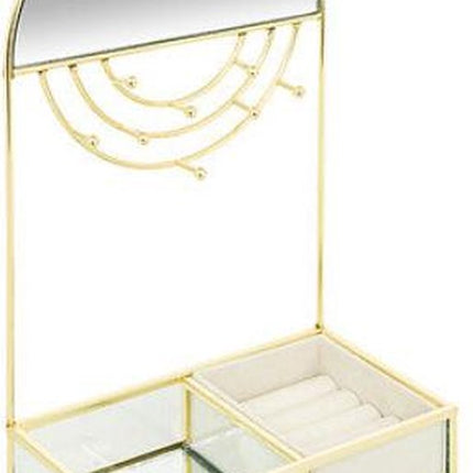 Atmosphera Isra Juwelenhouder met spiegel - 18x10x30cm - Verguld metaal
