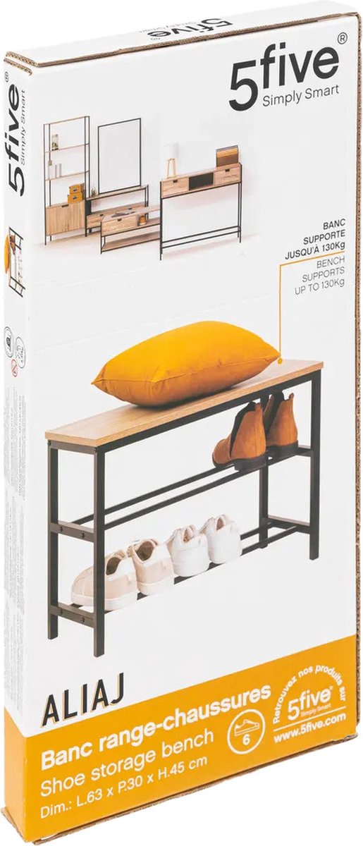 5Five Schoenenbankje - 6 paar schoenen