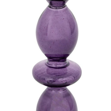 Atmosphera Glazen kandelaar Ø9xH19cm - Paars