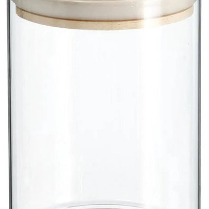 Secret de Gourmet - Keuken voorraadbussen/potten - glas/hout - set 4x stuks - 600 en 1000 ml