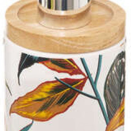 5five Zeeppompje/zeepdispenser - Palawan - wit/zilver - 280 ml - badkamer - keuken - toilet - polyresin kunststeen