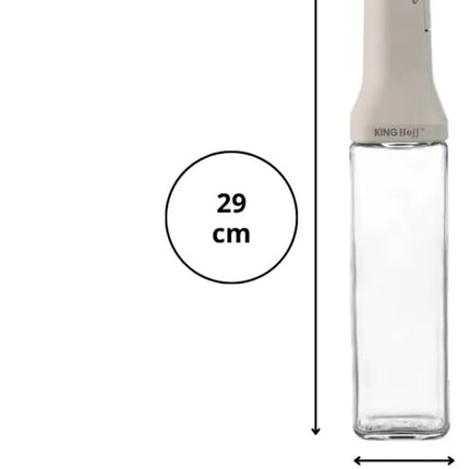 Schenktuit Fles - Schenker - Set van 2 - Fles met Gietmond - Glas voor Olie, Azijn en Sauzen - Druppelvrij - Hygienisch - 500 ml - 6.5 x 6.5 x 29 cm - Beige & Transparant