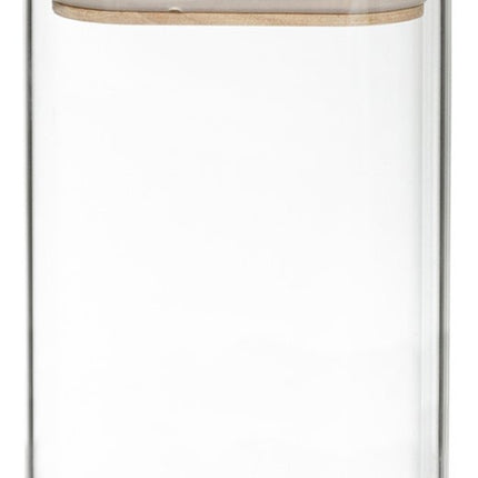 Set van 4 voorraadbussen/voorraadpotten glas met houten deksel - 500 ml - 1000 ml - Voorraadpotten met luchtdichte deksel